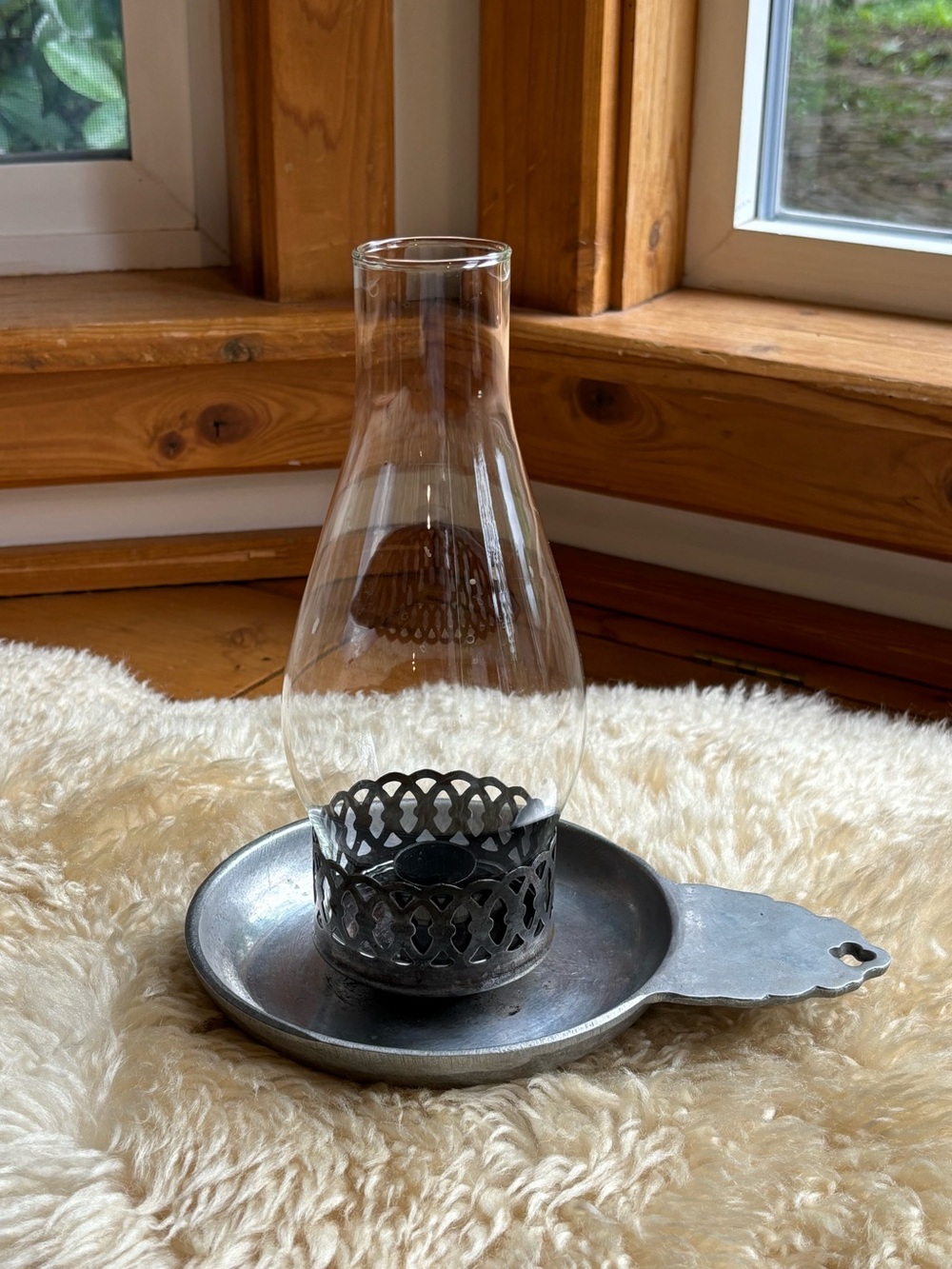 Vintage Pewter Candle Lantern